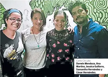  ??  ?? Darwin Mendoza, Ana Martins, Jessica Guifarro, Samantha Hernández y César Hernández.
