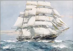  ??  ?? A painting of the Cutty Sark and, inset, John ‘Jock’ Willis