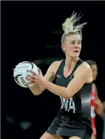  ?? PHOTO: PHOTOSPORT ?? Silver Ferns wing attack Shannon Francois was to the fore in New Zealand’s 65-39 win over England to start the quad series on Saturday in Auckland.