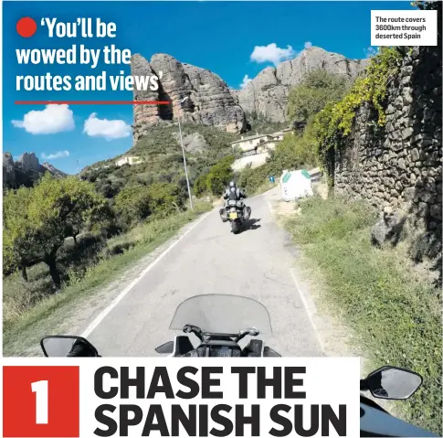  ??  ?? The route covers 3600km through deserted Spain