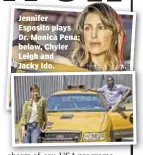  ??  ?? Jennifer Esposito plays Dr. Monica Pena; below, Chyler Leigh and Jacky Ido.