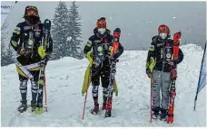  ?? Foto: privat ?? Ein richtiges Treppchen gab’s nicht, aber Platz drei für Katharina Haas (rechts) beim Rennen in Berchtesga­den.