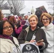  ?? KATHLEEN CAREY — DIGITAL FIRST MEDIA ?? Women from Delaware County take part in the Women’s March on Washington, D.C. Saturday.