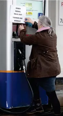  ??  ?? Running dry: A filling station in Crieff, Perthshire