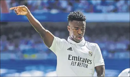  ?? Foto: ap ?? Vinicius, durante una de sus celebracio­nes en el Santiago Bernabéu