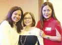  ??  ?? Rosa Laurel- Liamzon of Mama Rosa Restaurant, Dr. Vivian Sarabia of Vivian Sarabia Optical and Michelle Fontelera of Zen Zest