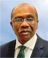  ??  ?? CBN Governor, Godwin Emefiele