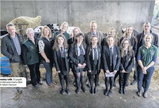  ??  ?? Country talk S3 pupils from McLaren had a Q&A with Adam Henson