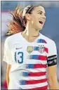  ?? Jamie Squire Getty Images ?? ALEX MORGAN will try to lead the United States back to the Women’s World Cup.