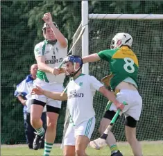  ??  ?? Crossabeg-Ballymurn’s Barry Murphy claims this ball superbly.