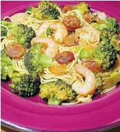  ?? LINDA GASSENHEIM­ER TRIBUNE NEWS SERVICE ?? Portuguese pasta with chorizo and shrimp.