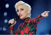  ??  ?? Popstar Lady Gaga, al secolo Stefani Joanne Angelina Germanotta, 31 anni