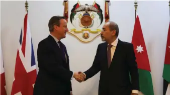  ?? Reuters ?? David Cameron meets Jordanian Foreign Minister Ayman Safadi in Amman