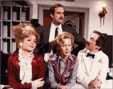  ?? Picture: BBC ?? THE JOKE’S ON US: John Cleese with Prunella Scales, Connie Booth and Andrew Sachs