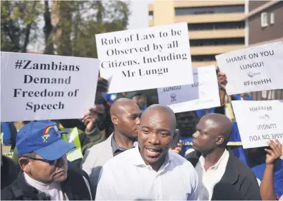  ?? Picture: Refilwe Modise ?? IN THE EYE OF THE STORM. DA leader Mmusi Maimane leaves the Zambian High Commission in Tshwane yesterday, a day after officials in Lusaka refused to let him into the country.