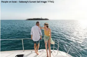 ?? ?? People on boat – Sailaway’s Sunset Sail Image: TTNQ