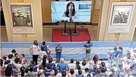  ?? AFP ?? Discurso. Cristina Kirchner, en la Casa Rosada en enero.