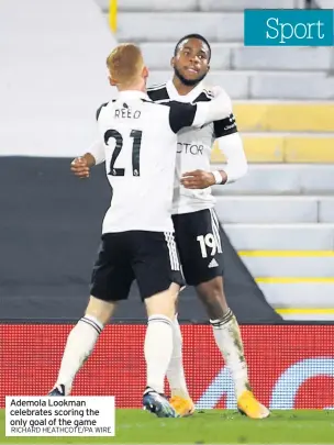  ?? RICHARD HEATHCOTE/PA WIRE ?? Ademola Lookman celebrates scoring the only goal of the game