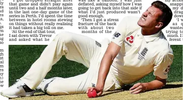  ?? GETTY IMAGES ?? Agony: Ball was rushed back for the first Ashes Test in 2017 after this injury in a warm-up match