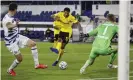  ?? Photograph: Martin Meissner/AP ?? Jude Bellingham became Dortmund’s youngest ever scorer against Duisburg on Monday.