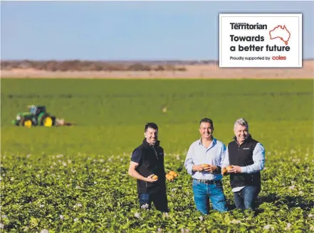  ?? ?? Mitolo Family Farms, with Darren, John and Frank Mitolo at the helm, won the Fresh Produce division in the 2021 Coles Supplier of the Year Awards. Picture: Supplied