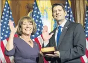  ?? Zach Gibson Associated Press ?? R E P. Susan Davis, with House Speaker Paul Ryan, is co-leading a workshop for California constituen­ts.