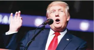  ??  ?? HERSHEY: President-elect Donald Trump speaks during a rally at the Giant Center on Thursday in Hershey, Pa. —AP