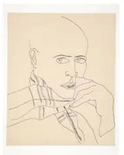  ??  ?? Stuart Preston, darling of 1940s smart bohemia, by Andy Warhol, c1958