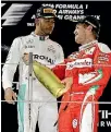  ??  ?? Lewis Hamilton, left, needs one more title to equal Sebastian Vettel’s tally of four Formula One championsh­ips.