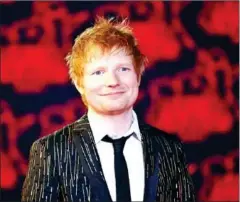  ?? AFP ?? British singer Edward Christophe­r Sheeran aka ‘Ed Sheeran’ poses on the red carpet prior the 23rd NRJ Music Awards.