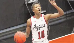  ?? COURTESY OF NMSU ATHLETICS ?? Preseason WAC player of the year Jabari Rice, who fractured his right foot in the preseason, suffered a setback during rehab and won’t play any time soon.