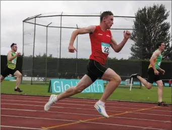  ??  ?? Lee McGuinness, who was sixth in the final of the 200m at the National Junior Championsh­ips.