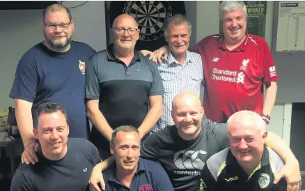  ??  ?? Back row: Alistair Bromley, Dorian Bowen, Nicky Goldsmith and Paul Jones. Front row: Steff Webster, Lee Buxton, Richard Jupp and Dai Lewis.