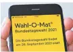  ?? FOTO: EPD ?? Der Wahl-O-Mat zur Bundestags­wahl 2021.