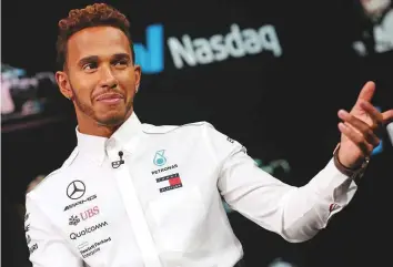  ?? Reuters ?? Formula One World Champion, Mercedes’ Lewis Hamilton needs to out-score Sebastian Vettel by eight points in USA to become only the third five-time Formula One world champion.