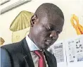  ??  ?? The minister of justice & correction­al services, Ronald Lamola, during his visit to Johannesbu­rg Prison.
