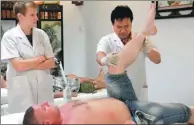  ?? PROVIDED TO CHINA DAILY ?? A Russian patient receives traditiona­l Chinese medicine therapy at a hospital in Sanya, Hainan province, in February.