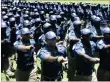  ?? PICTURE: THOBILE MATHONSI ?? MARCHING ALONG: Tshwane metro cop graduates on parade. Two of their colleagues were kicked out of training over a haircut dispute.