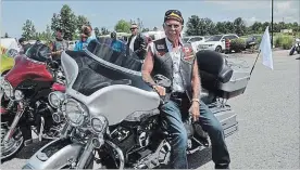  ?? BRANDY FORD SPECIAL TO THE WELLAND TRIBUNE ?? David Barrett is among motorcycli­sts who participat­ed in the Ride for Hope, raising money for the Niagara Life Centre, on Saturday. “It was excellent. A very good ride,” he says.