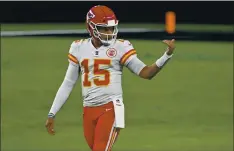  ?? DAVID BECKER — THE ASSOCIATED PRESS ?? Kansas City Chiefs quarterbac­k Patrick Mahomes has faced Tampa Bay quarterbac­k Tom Brady three times and lost two of them.