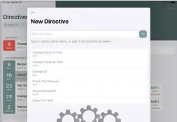  ??  ?? Creating new ‘directives’ (in other words odd jobs) is easy with the preconfigu­red home and auto options available. (iPad version shown here.)