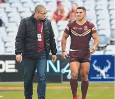  ?? CONCERN: Injured Queensland Residents halfback Jamal Fogarty. ??