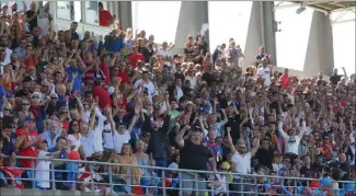  ?? (Photo Frank Muller) ?? Avec une équipe taillée pour la montée et l’accès gratuit au stade Marquet, les présidents Gaël et Jérémie Fickou espèrent vivre des belles émotions la saison prochaine.