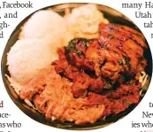  ?? (Ryan Shorosky/The New York Times) ?? The Mo' Bettahs restaurant's "Ekolu" plate, which includes grilled meats, rice and macaroni salad.