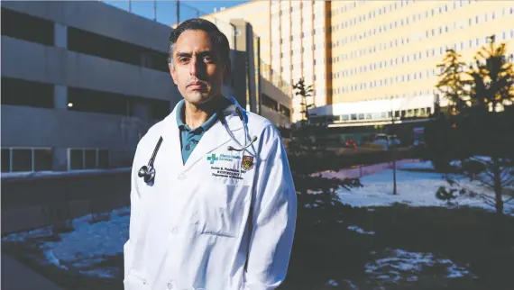  ?? AZIN GHAFFARI ?? Dr. Sachin Pendharkar, a respirator­y physician who works at the Foothills Medical Centre, said the pandemic is very real for him and his health-care colleagues.