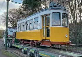  ?? PAUL JARMAN ?? Lisbon No. 730 following arrival at its new home, Beamish Museum on January 22.