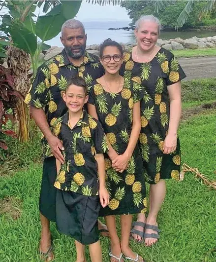  ?? ?? Malakai Luma, front, with his family at Levuka, Ovalau.