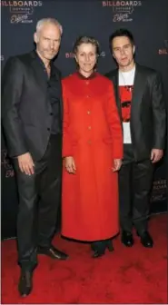  ?? PHOTO BY CHRISTOPHE­R SMITH — INVISION — AP, FILE ?? In this file photo, Martin McDonagh, from left, Frances McDormand, and Sam Rockwell attend the premiere of “Three Billboards Outside Ebbing, Missouri” at BAM Cinema, in New York.