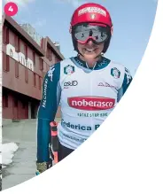  ?? ?? 4 La campioness­a di sci Federica Brignone al Livrio, rifugio dove negli anni 50-70 i rampolli della borghesia praticavan­o lo sci estivo 4