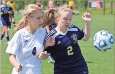  ?? File, Jeremy Stewart / Rome News-Tribune ?? Unity Christian’s Mary Nance (left) and Westminste­r Christian’s Eliza O’Rear watch the ball during last year’s GICAA Division II-A state championsh­ip game. The two will meet again in the 2017 title game today in Carrollton.